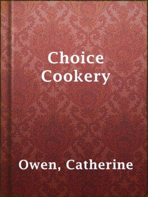 cover image of Choice Cookery